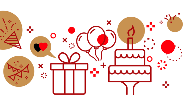 Party-Grafik für die Marke Doppelherz